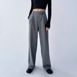 NWT Zara grey asymmetric fly pants